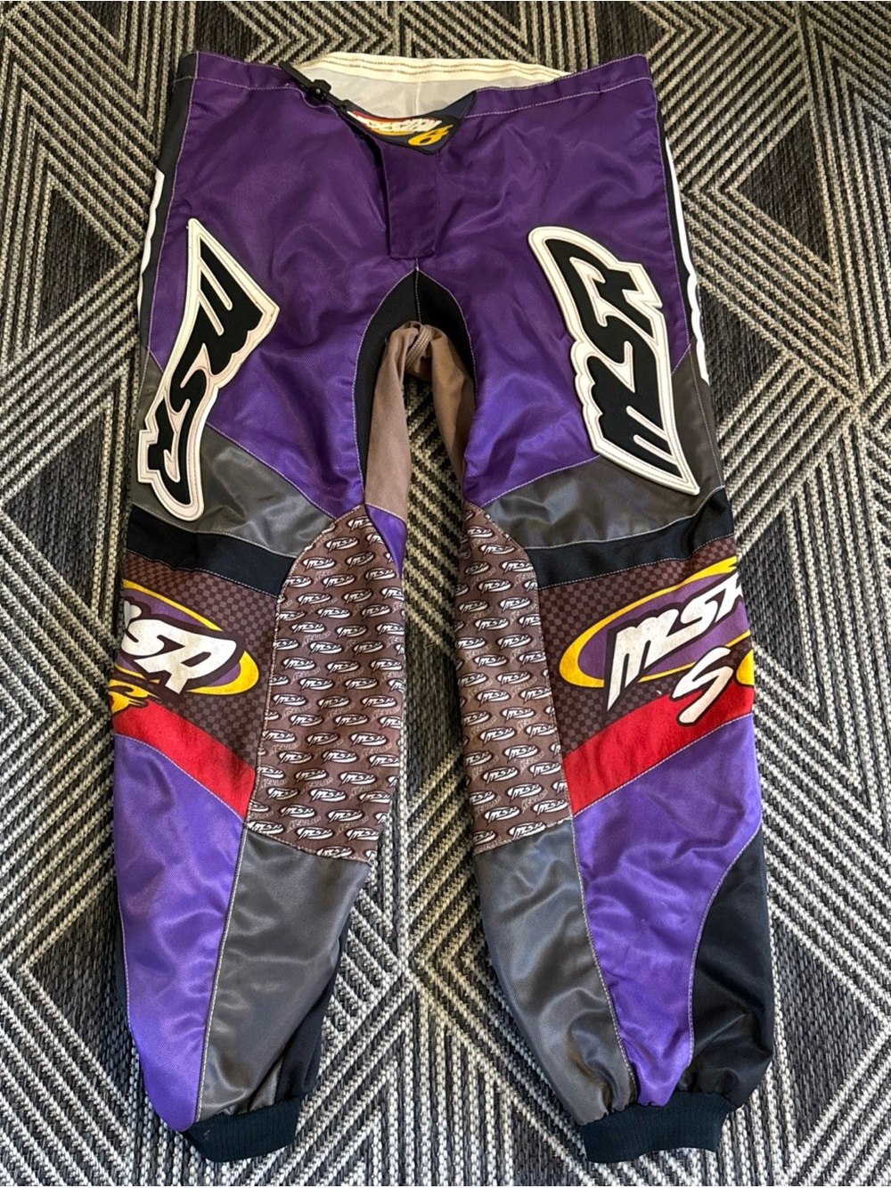 Vintage MSR MS Racing Pants Size 40 System 6 Purple Motocross Motorcycle BMX